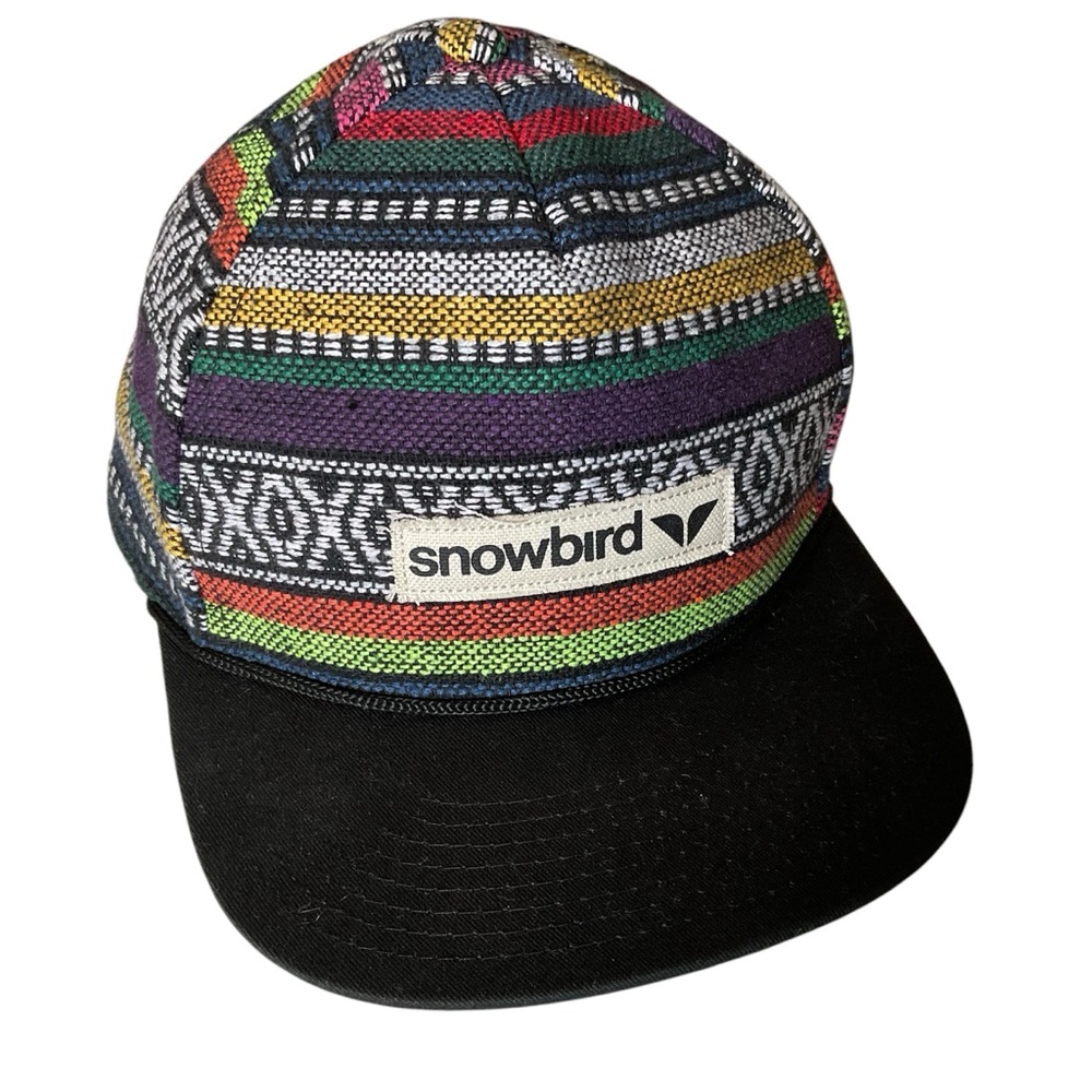 SNOWBIRD Cap Colorful Woven Hat Snapback Geometric Pattern Adult One Size